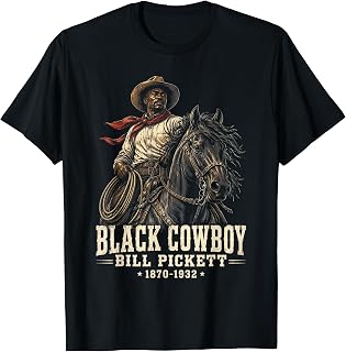 Black Cowboy Bill Pickett Vintage Western Rodeo Legend T-Shirt