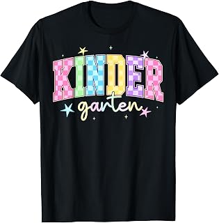 Back to School Checkered Kindergarten Team Teacher Students T-Shirt