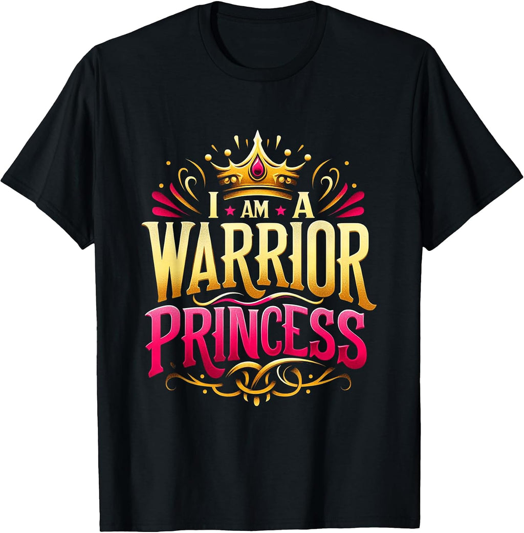 Inspirational Warrior Princess Crown Motivational Girls T-Shirt