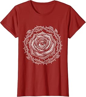 Gothic Black Rose Eye Illustration T-Shirt