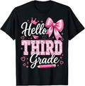Hello 3rd Grade Girls Teacher Coquette Bow Back to School T-Shirt