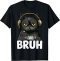 Funny Cat Bruh Meme Gamer Japanese Anime T-Shirt