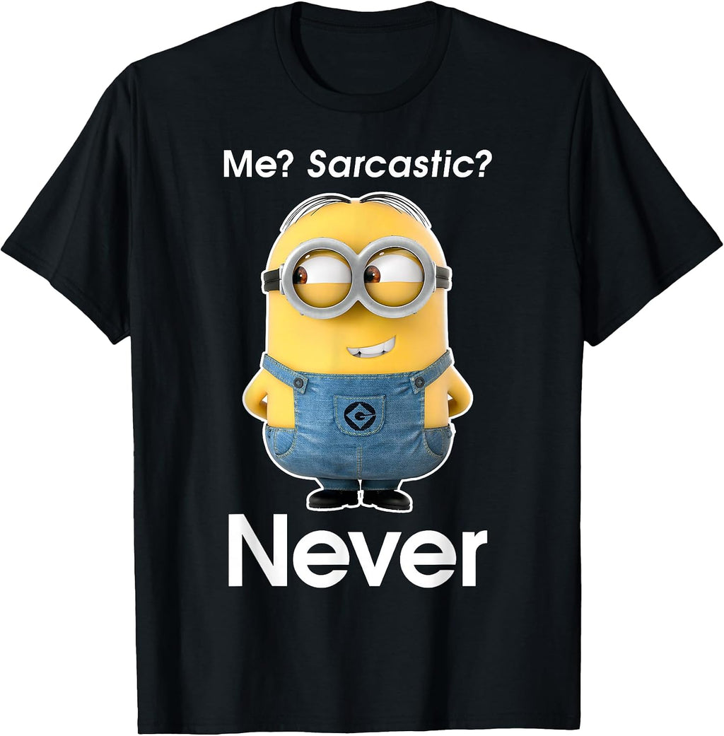 Minions Me Sarcastic Never Graphic T-Shirt T-Shirt