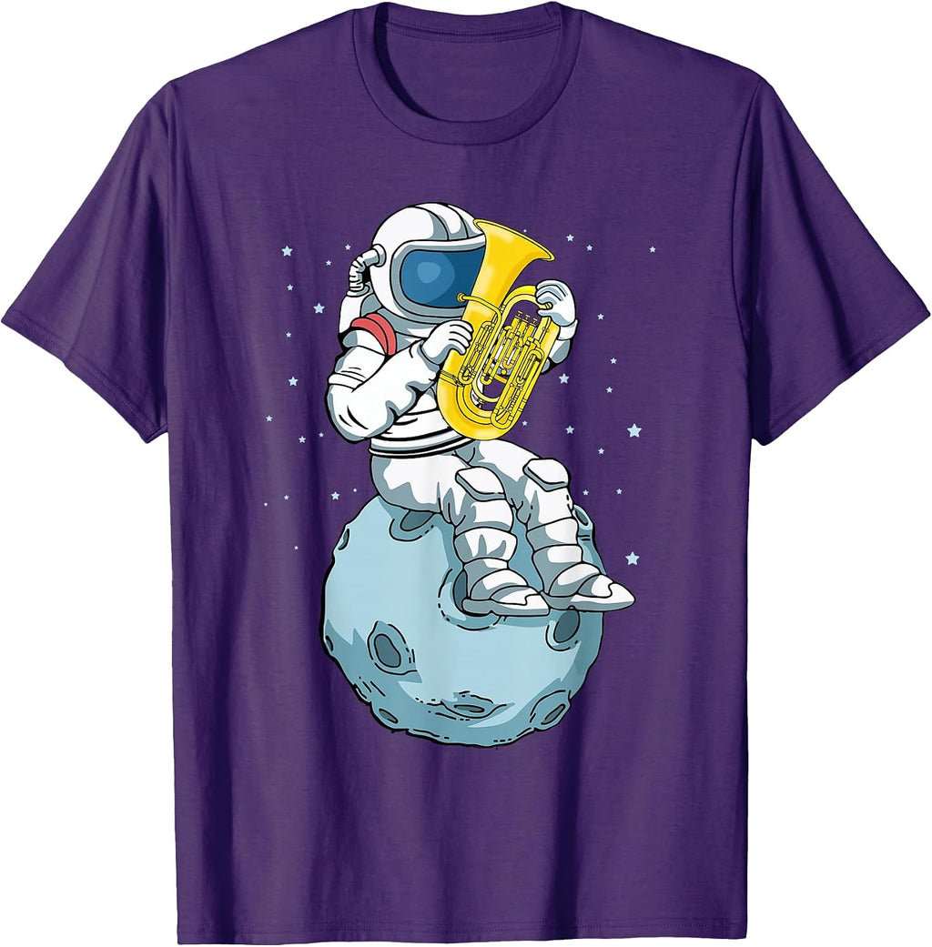 Astronaut Tuba Player Music Lover Kids Big Band Tuba T-Shirt