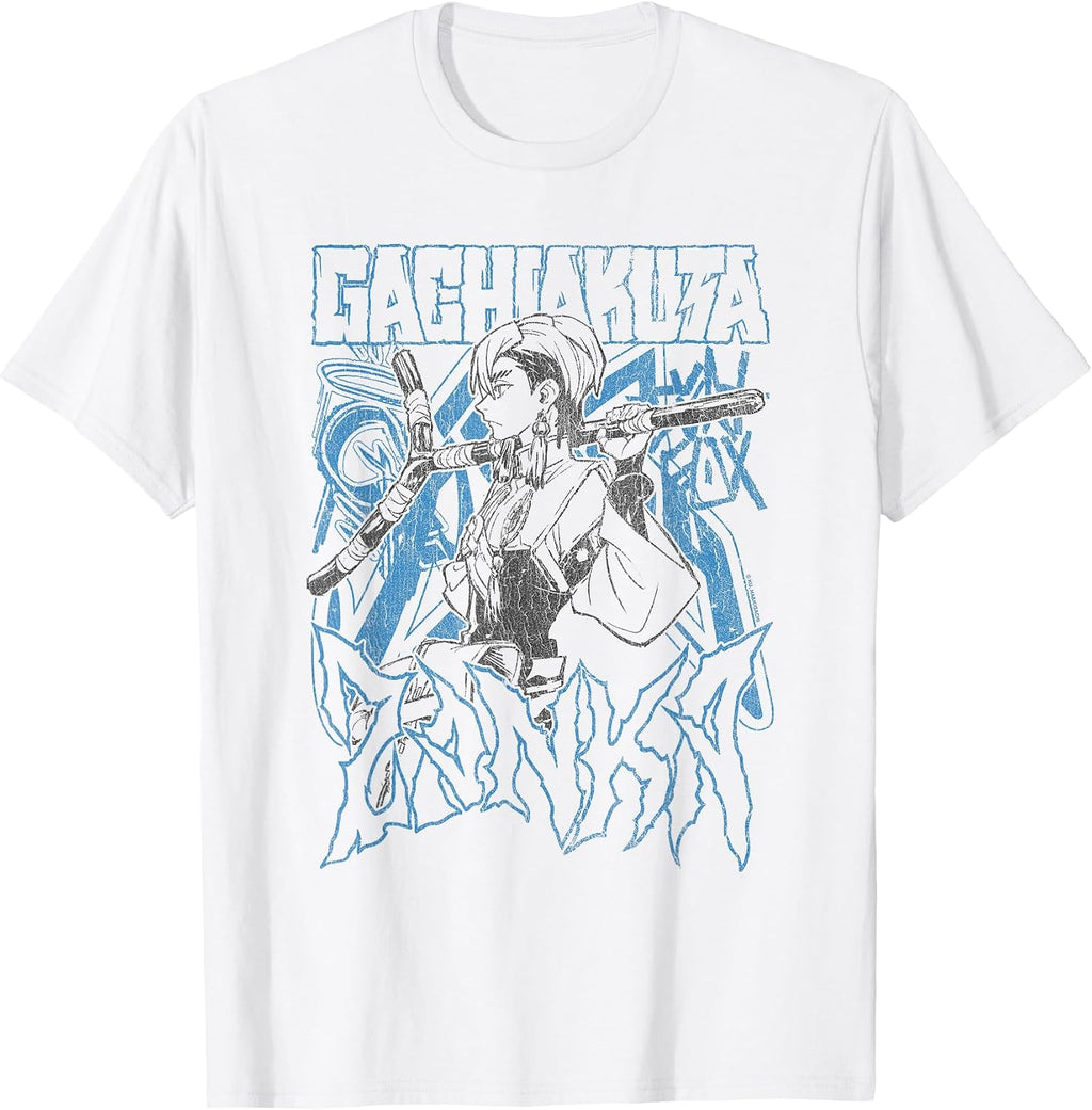 Zanka Pose with Blue Logo Graffiti Anime T-Shirt