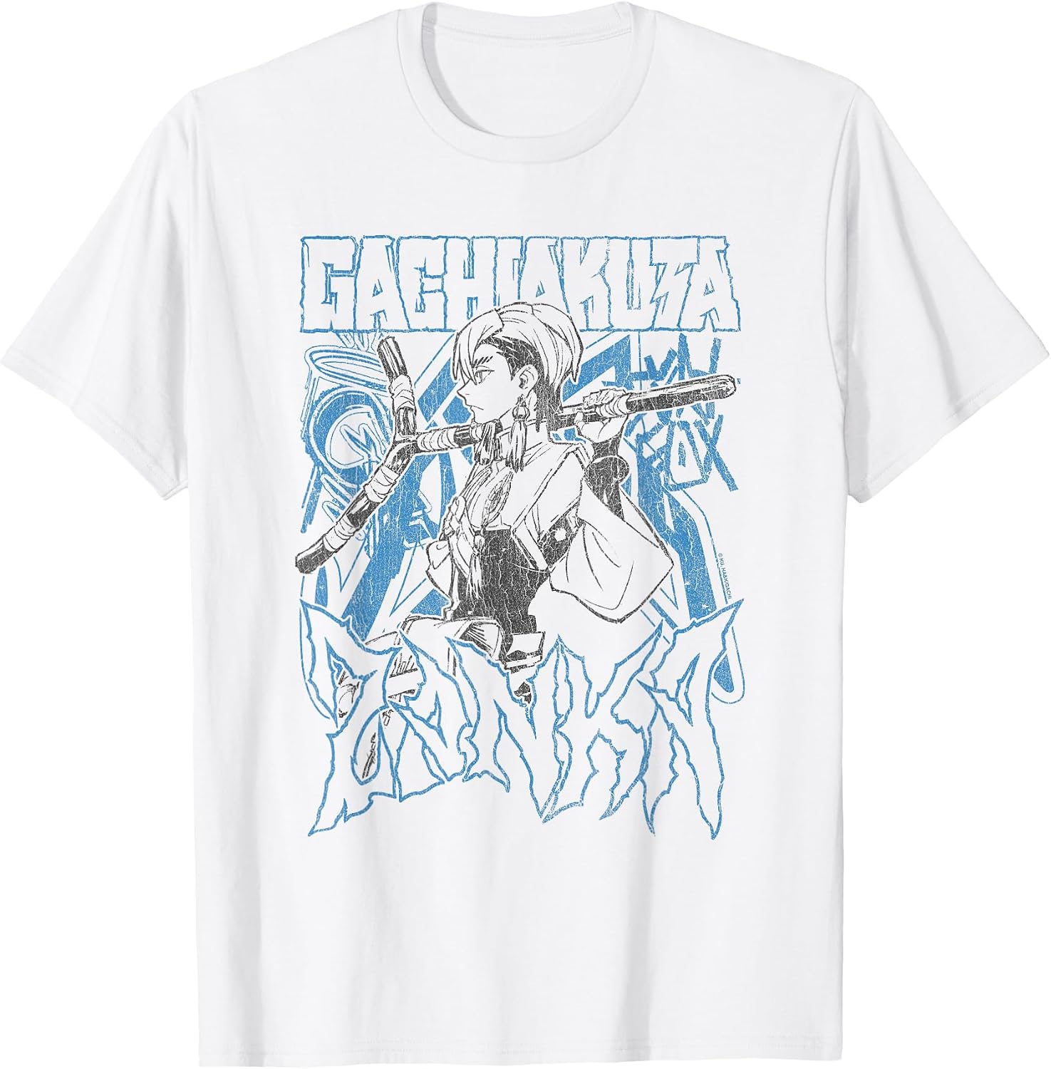 Zanka Pose with Blue Logo Graffiti Anime T-Shirt