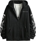 Men's Y2K Graphic Zip Up Hoodies Streetwear Designer Baggy Pullover Hooded Sweatshirts Jacket