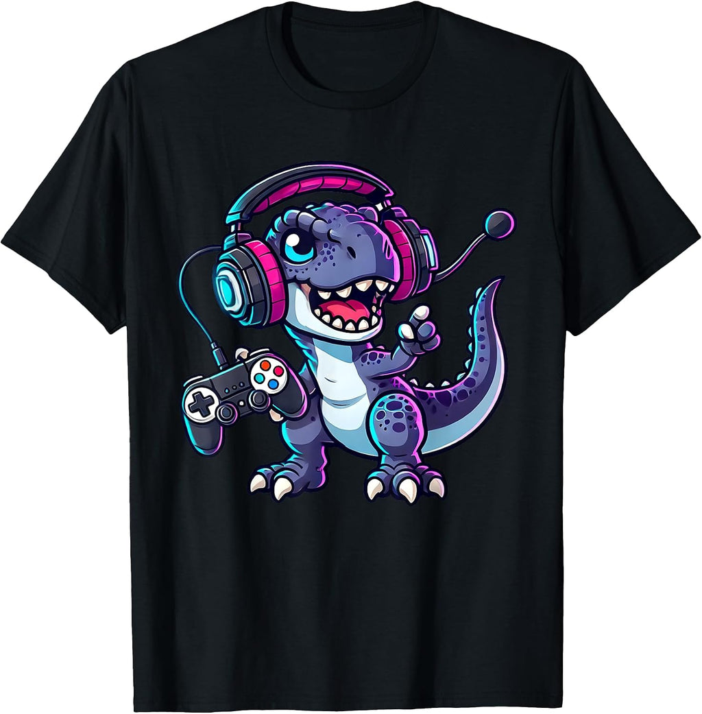 Cute Dinosaur Gaming Video Game for Gamers Boys Toddler Kids T-Shirt