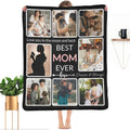 Gifts for Mom Custom Blanket with Photo, Make a Personalized Mother's Day Blankets with Picture Customized Mothers Day Throw Blanket for Best Mom Ever, 8 Collage Made in USA