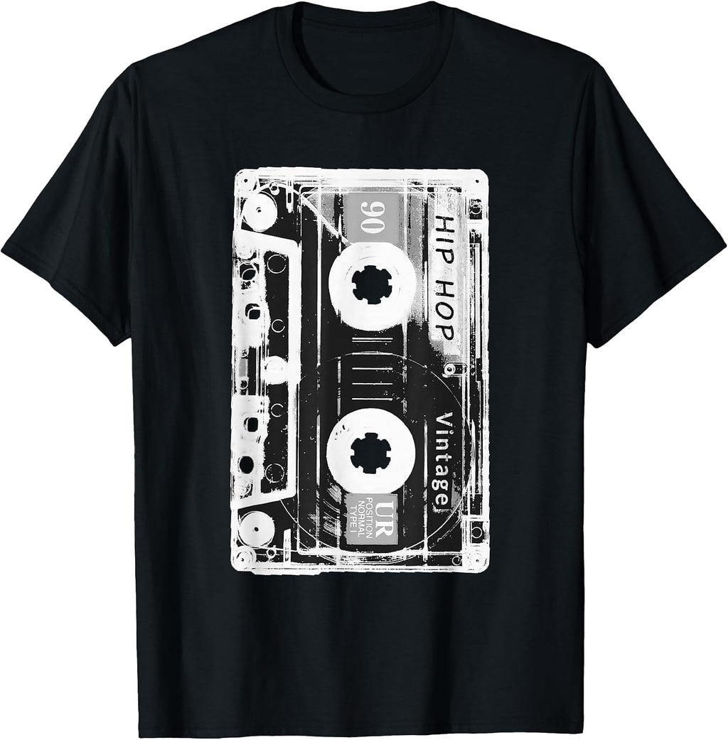 Vintage Cassette Tape Hip Hop Music 80s 90s Retro Distressed T-Shirt