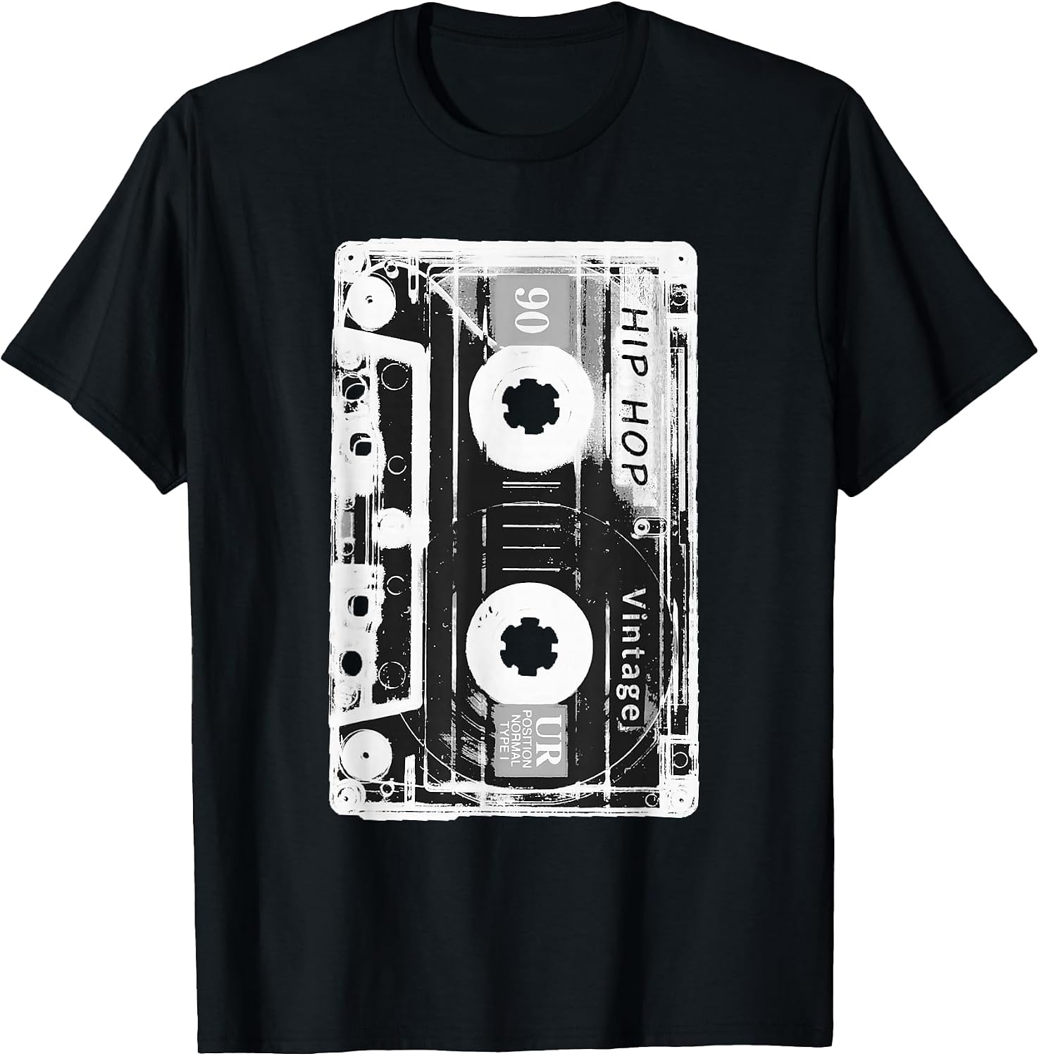 Vintage Cassette Tape Hip Hop Music 80s 90s Retro Distressed T-Shirt