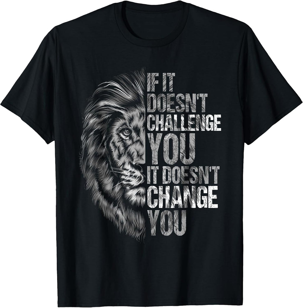 Motivational Training and Fitness Quotes Lion Mindset T-Shirt