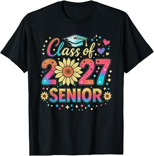 Retro Class of 2027 Senior Graduate High School College Grad T-Shirt