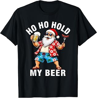 Ugly Christmas in July Summer Santa Beach Hawaiian Party T-Shirt