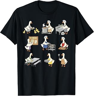 Cute Silly Goose Lunch Lady Cafeteria Worker School Staff T-Shirt