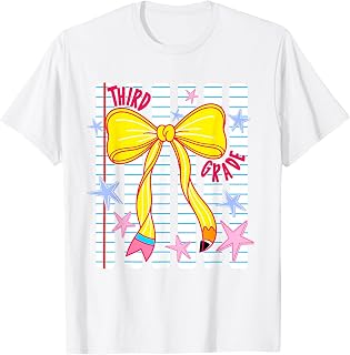 Cute Third Grade Team Coquette Pencil Back to School Kids T-Shirt