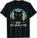Mother's Day Cat Mommy Black Cat, Retro Best Cat Mom Ever T-Shirt