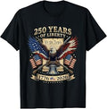 Veterans Patriotic Eagle 250 Years Liberty USA Flag Tee T-Shirt