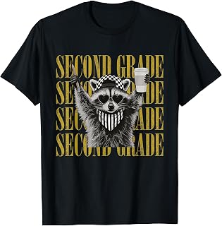 Funny Second Grade Teacher Feral Raccoon Back to School T-Shirt