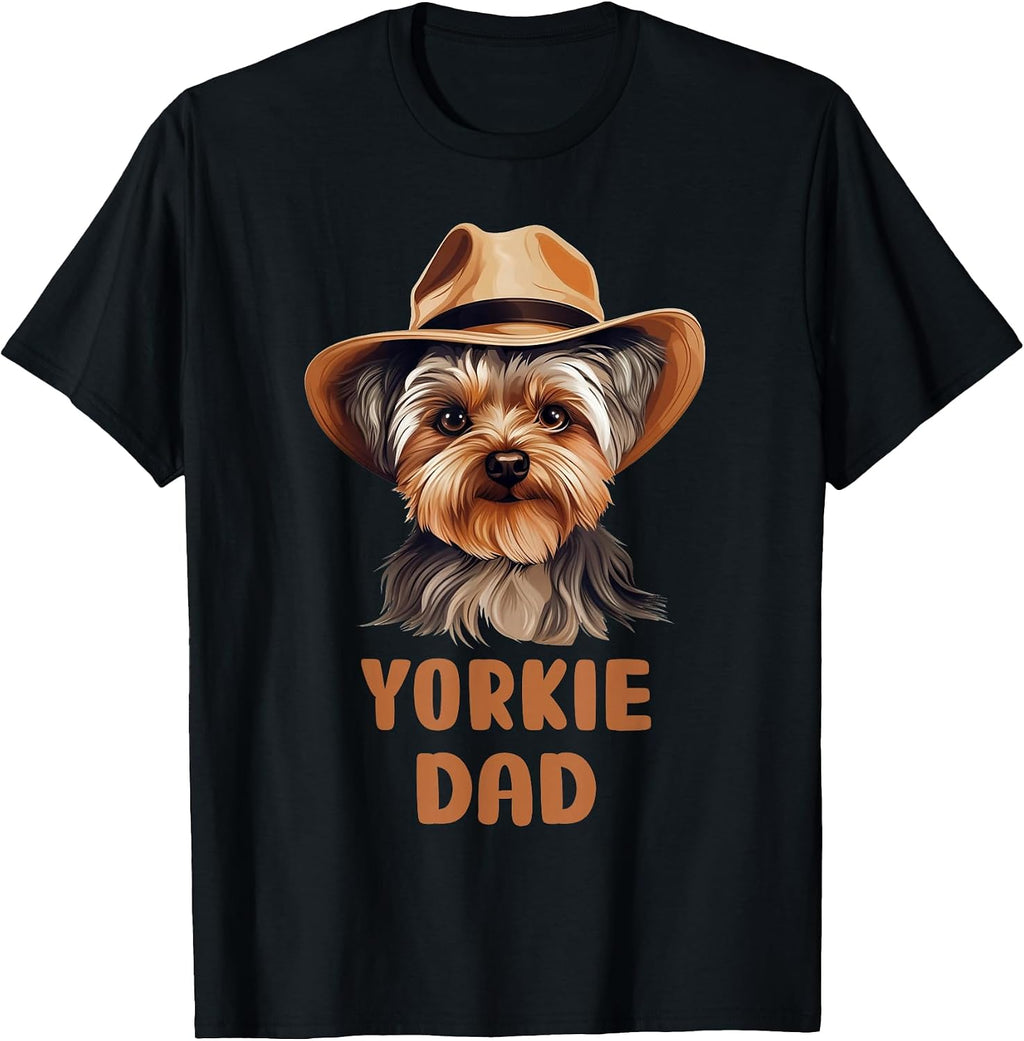 Cute Yorkie Dad Dog Lovers Gift Funny Puppy Yorkie Owner T-Shirt