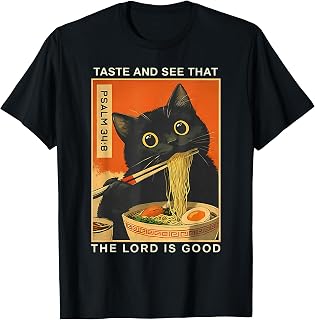 Taste and See that The Lord is Good Psalm 34:8 Cat Japanese T-Shirt
