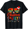 Ugly Christmas in July Santa Hat Summer Hawaiian Tropical T-Shirt