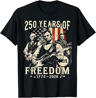 Abraham Lincoln Playing Guitar 4th of July 250th Anniversary T-Shirt