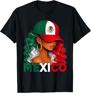 Mexico Girl Flag Proud Heritage Month Womens Mexican T-Shirt