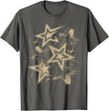 Y2k Grunge Stars 2000s Beige Cyber Vintage Graphic T-Shirt