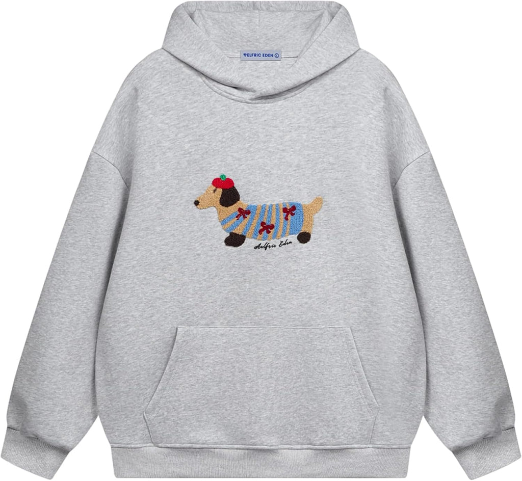 Cartoon Dog Hoodie Couple Hooded Sweatshirt Long Sleeve Pullover Oversized Hoodies 2026 Outfits