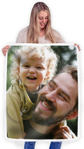 FrameStory Custom Blanket Photos and Text, Fully Customizable with Your Pictures and Message, Soft Smooth Fleece Throw, 30" x 40"