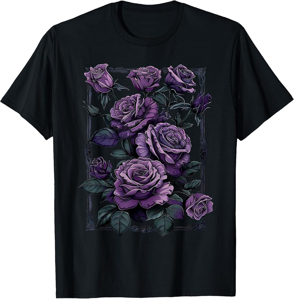 Vintage Purple Roses Flower Gothic Gardening