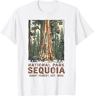 Sequoia National Park Giant Forest Bear Vintage Travel Art T-Shirt
