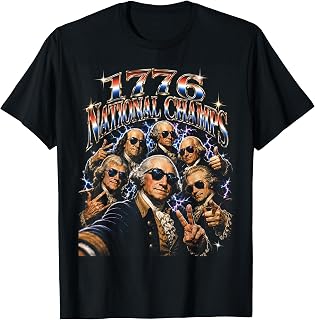 1776 National Champs Funny Selfie Founding Father Patriotic T-Shirt