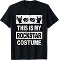 Retro Rockstar Costume Outfit Men Women Kids Adult Rock Star T-Shirt