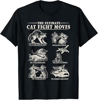 Cat Lover Cat Fight Moves Feline Humor T-Shirt