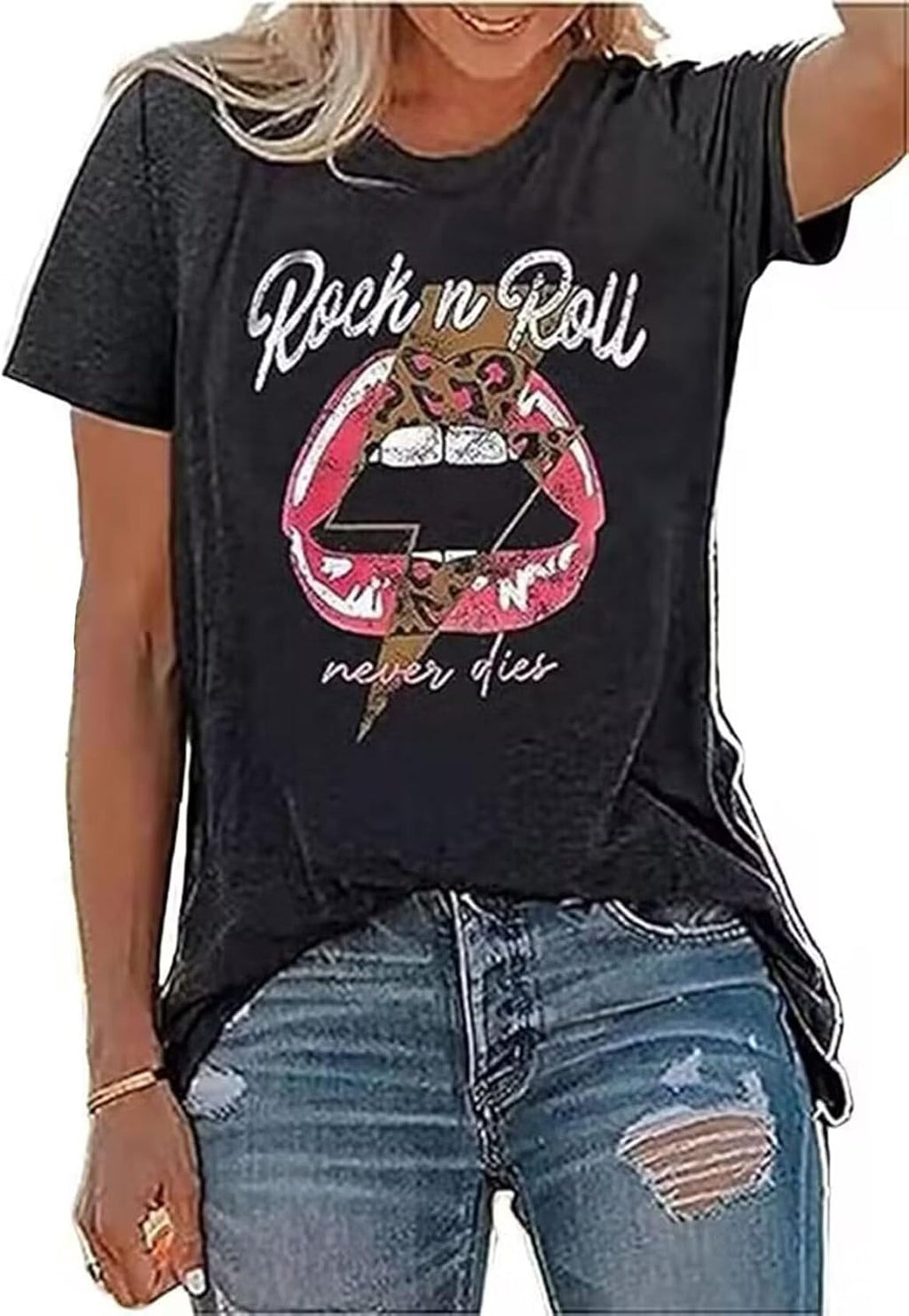 Women Vintage Graphic Rock Concert Shirts Short Sleeve Rock Band Country Music T Shirts Tops