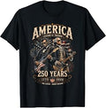George Washington Playing Guitar Abe Lincoln 250th America T-Shirt