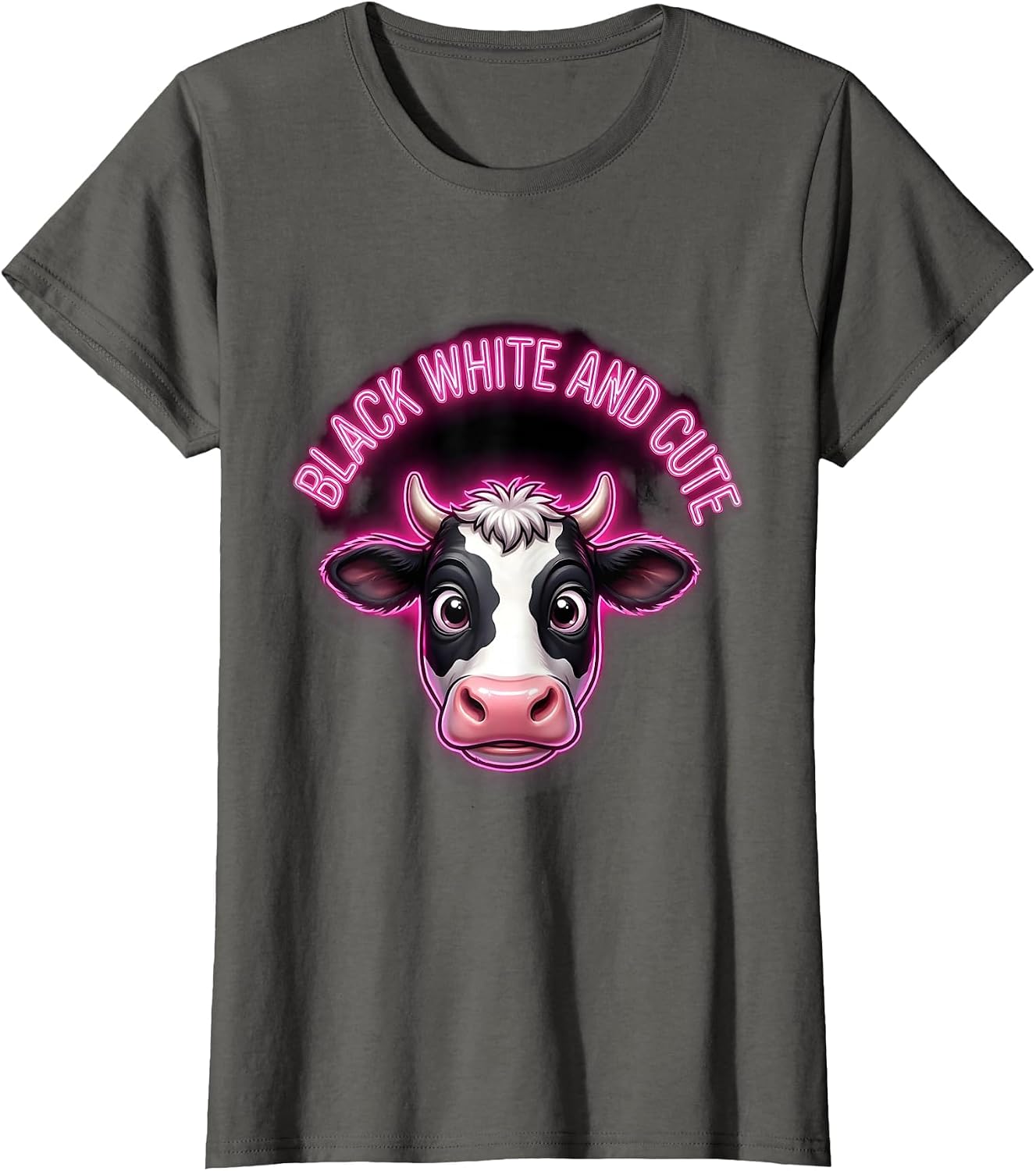 Black White and Cute Cow Print Design T-Shirt