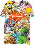 Mens 90s Cartoon Shirt - Rugrats Hey Arnold Ren & Stimpy Rocko's Modern Life Tie Dye T-Shirt
