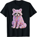 Raccoon with Seashells Starfish Beach Shells Summer Animal T-Shirt