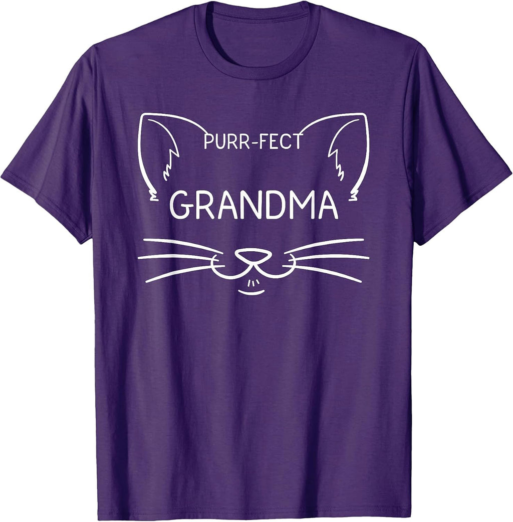 Purr-fect Grandma Funny Cat Lover Grandmother Kitty Owner T-Shirt