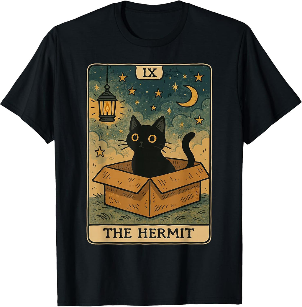 The Hermit Tarot Card Cat Lover Funny Cat T-Shirt