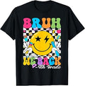Bruh We Back Smile Face Back to School 4th Grade Teacher Kid T-Shirt