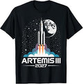 Artemis III 3 2027 Retro Space Earth Low Orbit T-Shirt