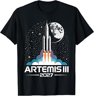 Artemis III 3 2027 Retro Space Earth Low Orbit T-Shirt