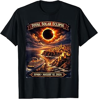 Total Solar Eclipse 2026 Spain Scenic Cruise Ship Family T-Shirt