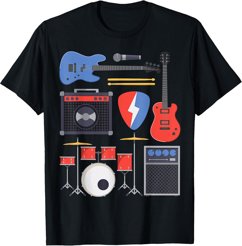 Rock Star Guitar & Band Instruments Rock & Roll Music Singer T-Shirt