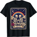 LGBT Pride Skeleton Rainbow Gothic LGBTQ Vintage Tarot Style T-Shirt