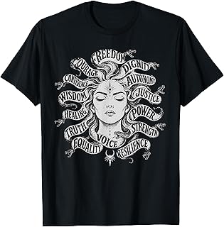 Medusa Feminine Power Snake Wisdom Equality Goth Women T-Shirt